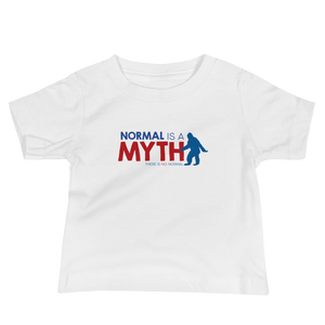 baby shirt normal is a myth big foot yeti sasquatch peer pressure popularity disability special needs awareness inclusivity acceptance activism