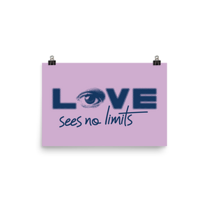 poster love sees no limits halftone eye luv heart disability special needs expectations future