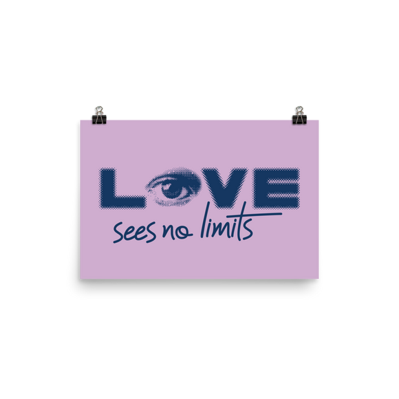 poster love sees no limits halftone eye luv heart disability special needs expectations future