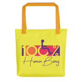 tote bag 100% Human Being disabled handicapped disability special needs awareness inclusivity acceptance activism