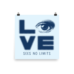 poster love sees no limits halftone eye luv heart disability special needs expectations future