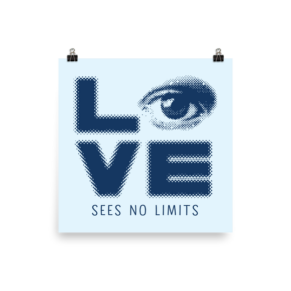 poster love sees no limits halftone eye luv heart disability special needs expectations future