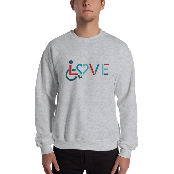 sweatshirt showing love for the special needs community heart disability wheelchair diversity awareness acceptance disabilities inclusivity inclusion