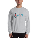 sweatshirt showing love for the special needs community heart disability wheelchair diversity awareness acceptance disabilities inclusivity inclusion