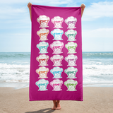 beach towel 9 Different Colored Faces of Sammi Haney Esperanza Netflix Raising Dion fan sassy wheelchair pink glasses disability osteogenesis imperfecta OI