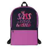 backpack school sass is never wasted sassy Raising Dion Esperanza fan Netflix Sammi Haney girl wheelchair pink glasses disability osteogenesis imperfecta