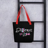 Different Does Not Equal Less (As Seen on Netflix's Raising Dion) Black Tote bag