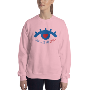 sweatshirt love sees no limits luv heart eye disability special needs expectations future