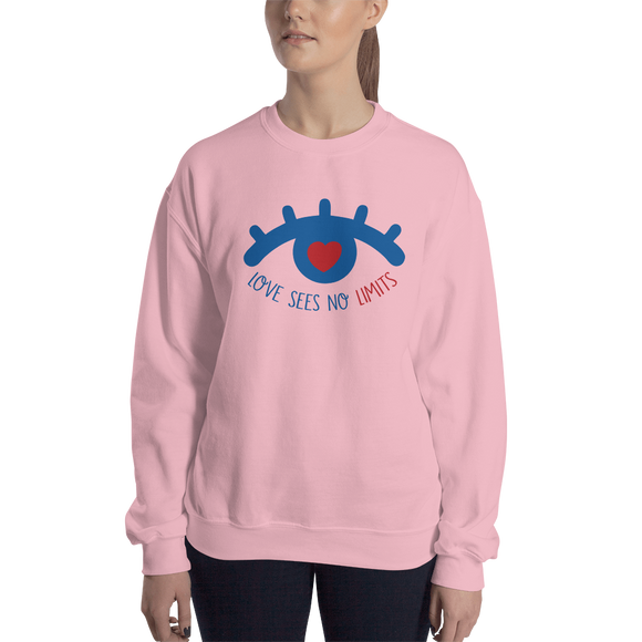 sweatshirt love sees no limits luv heart eye disability special needs expectations future