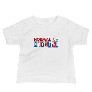 baby shirt normal is a myth big foot mermaid unicorn peer pressure popularity disability special needs awareness inclusivity acceptance activism