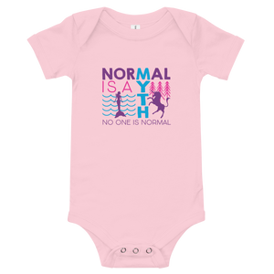 baby onesie babysuit bodysuit normal is a myth mermaid unicorn peer pressure popularity disability special needs awareness inclusivity acceptance