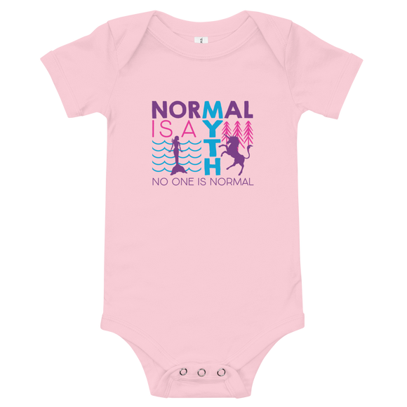 baby onesie babysuit bodysuit normal is a myth mermaid unicorn peer pressure popularity disability special needs awareness inclusivity acceptance