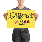 Different Does Not Equal Less (As Seen on Netflix's Raising Dion) Poster