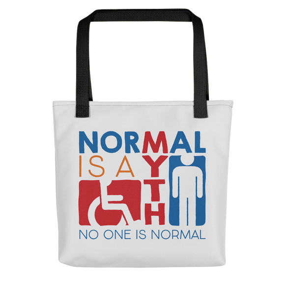 tote bag Normal is a myth sign icons people disabled handicapped able-bodied non-disabled popularity disability special needs