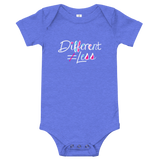 Different Does Not Equal Less (As Seen on Netflix's Raising Dion) Baby Onesie Black