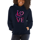 hoodie showing love for the special needs community heart disability wheelchair diversity awareness acceptance disabilities inclusivity inclusion
