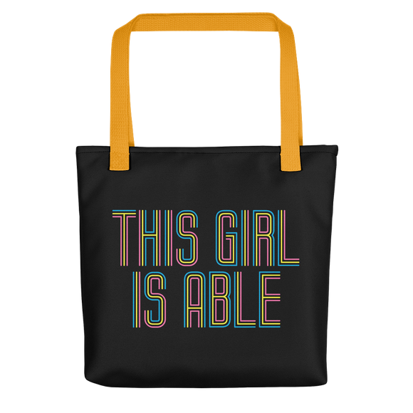 tote bag This Girl is Able abled ability abilities differently abled able-bodied disabilities girl power disability disabled wheelchair
