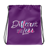 Different Does Not Equal Less (As Seen on Netflix's Raising Dion) Purple Drawstring Bag