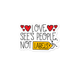 sticker See people not labels label disability special needs awareness diversity wheelchair inclusion inclusivity love