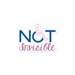sticker Shirt not invisible disabled disability special needs visible awareness diversity wheelchair inclusion inclusivity impaired acceptance
