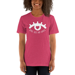 Shirt love sees no limits luv heart eye disability special needs expectations future