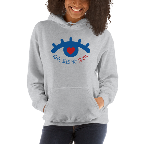 hoodie love sees no limits halftone eye luv heart disability special needs expectations future