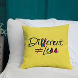 Different Does Not Equal Less (As Seen on Netflix's Raising Dion) 18x18 or 20x12 Pillow