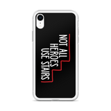 Not All Heroes Use Stairs (Black iPhone Case)