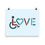 poster showing love for the special needs community heart disability wheelchair diversity awareness acceptance disabilities inclusivity inclusion