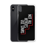 Not All Heroes Use Stairs (Black iPhone Case)