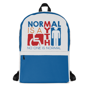 backpack school Normal is a myth sign icons people disabled handicapped able-bodied non-disabled popularity disability special needs