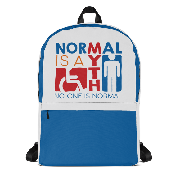 backpack school Normal is a myth sign icons people disabled handicapped able-bodied non-disabled popularity disability special needs