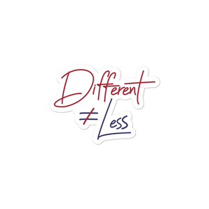 sticker Different Does Not Equal Less Netflix Raising Dion Esperanza Sammi Haney #DDNEL disability inclusion wheelchair awareness