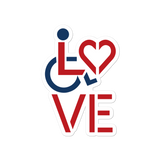 LOVE (for the Special Needs Community) 2 Color Stacked Design Sticker