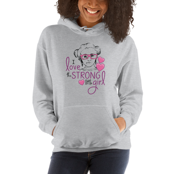 Hoodie I love this strong little girl Sammi Haney Fan Esperanza Netflix Raising Dion strong little wheelchair pink glasses disability osteogenesis imperfecta