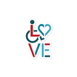 sticker showing love for the special needs community heart disability wheelchair diversity awareness acceptance disabilities inclusivity inclusion