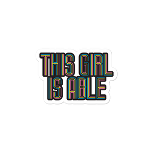 sticker This Girl is Able abled ability abilities differently abled able-bodied disabilities girl power disability disabled wheelchair