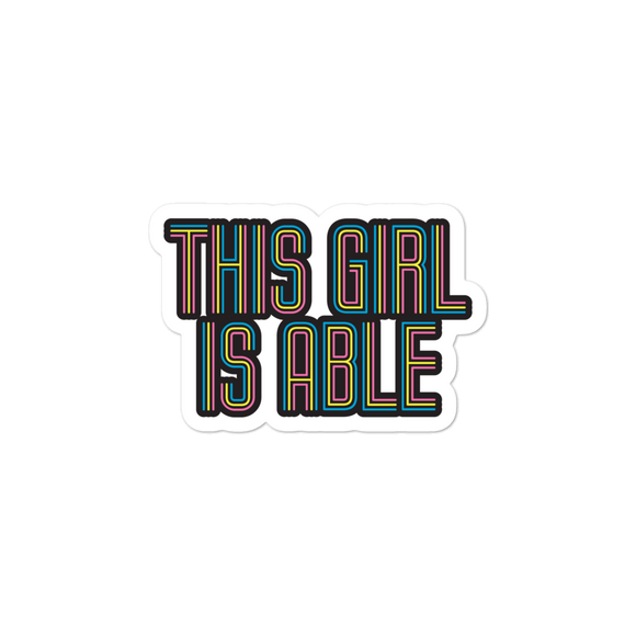 sticker This Girl is Able abled ability abilities differently abled able-bodied disabilities girl power disability disabled wheelchair