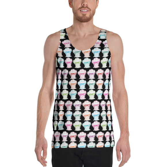 Unisex Tank Top Print All Over  Colored Faces of Sammi Haney Esperanza Netflix Raising Dion fan sassy wheelchair pink glasses disability osteogenesis imperfecta OI