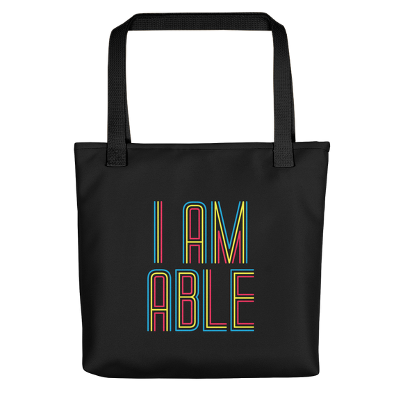tote bag I am Able abled ability abilities differently abled differently-abled able-bodied disabilities people disability disabled wheelchair