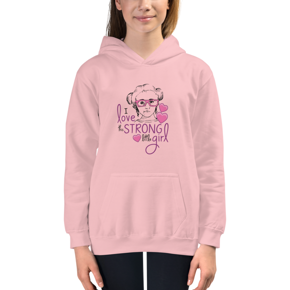 kid's hoodie I love this strong little girl Sammi Haney Fan Esperanza Netflix Raising Dion strong little wheelchair pink glasses disability osteogenesis imperfecta