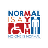 sticker Normal is a myth sign icons people disabled handicapped able-bodied non-disabled popularity disability special needs