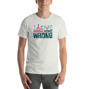 Shirt my child loves proving people wrong special needs parent parenting expectations disability special needs awareness wheelchair
