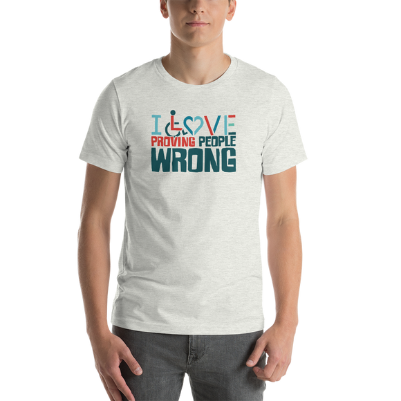 Shirt my child loves proving people wrong special needs parent parenting expectations disability special needs awareness wheelchair