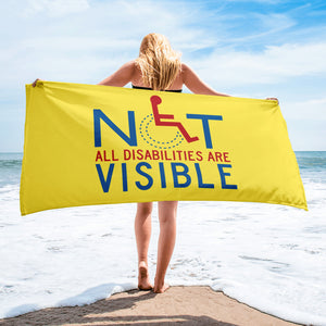 beach towel not all disabilities are visible invisible disabilities hidden non-visible unseen mental disabled Psychiatric neurological chronic