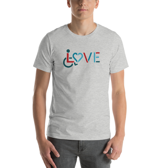 Shirt showing love for the special needs community heart disability wheelchair diversity awareness acceptance disabilities inclusivity inclusion