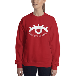 sweatshirt love sees no limits luv heart eye disability special needs expectations future