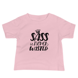 baby Shirt sass is never wasted sassy Raising Dion Esperanza fan Netflix Sammi Haney girl wheelchair pink glasses disability osteogenesis imperfecta