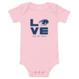 Love Sees No Limits (Halftone Stacked Design, Baby Onesie)