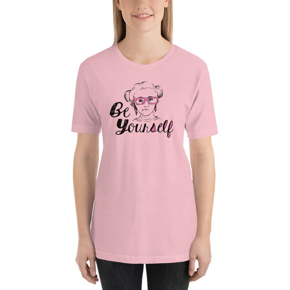 shirt Be Yourself peer pressure acceptance popularity self-image insecurity positive self-esteem Sammi Haney Esperanza Netflix Raising Dion 